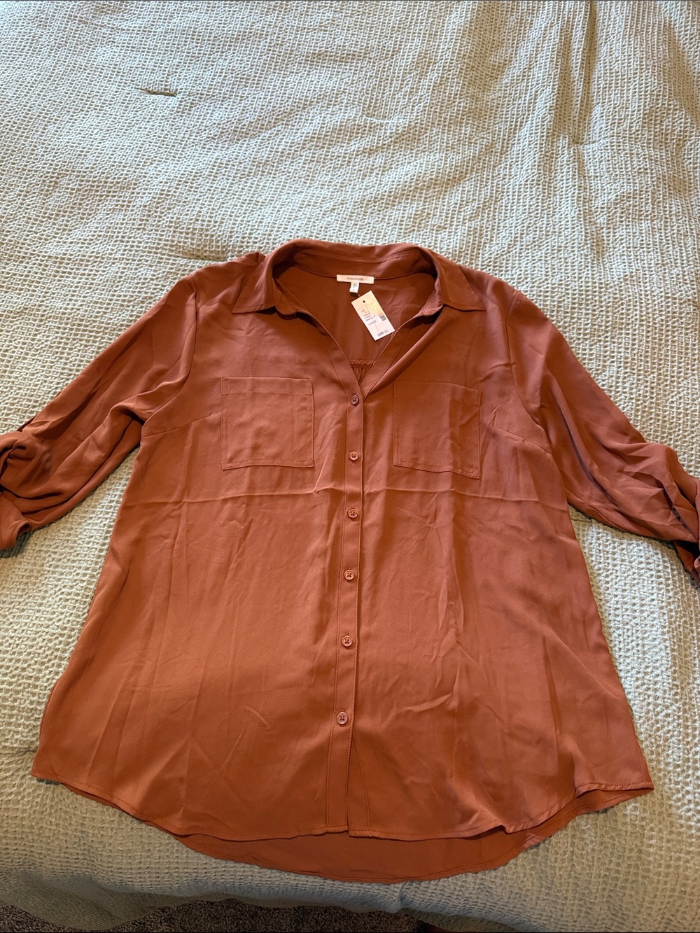 Maurices Rust Button-Front Blouse